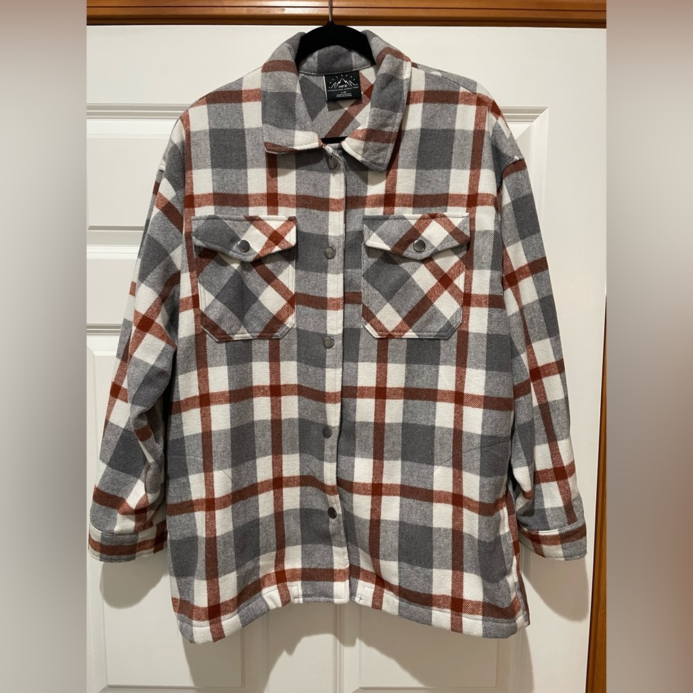 Plaid Gray and Brown Women's Jacket